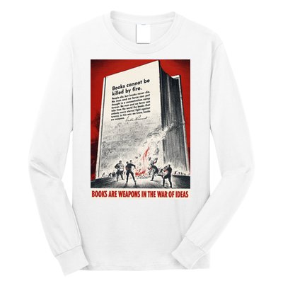 1940s Books Are Weapons Book Burning Wwii Propaganda War Poster Long Sleeve Shirt