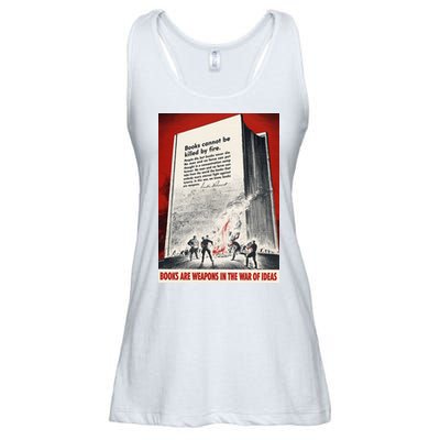 1940s Books Are Weapons Book Burning Wwii Propaganda War Poster Ladies Essential Flowy Tank