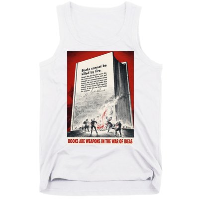 1940s Books Are Weapons Book Burning Wwii Propaganda War Poster Tank Top