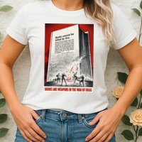 1940s Books Are Weapons Book Burning Wwii Propaganda War Poster Womens T-Shirt