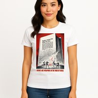 1940s Books Are Weapons Book Burning Wwii Propaganda War Poster Womens T-Shirt