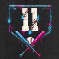 11th Birthday Baseball Home Plate Drip Ice Cream Sprinkle 7 Panel Mesh Trucker Snapback Hat