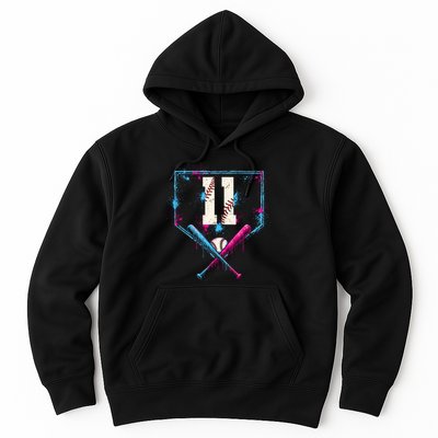 11th Birthday Baseball Home Plate Drip Ice Cream Sprinkle Hoodie