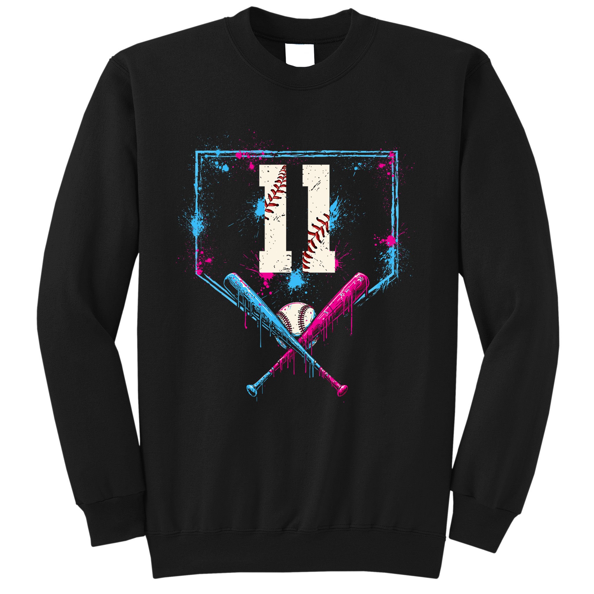 11th Birthday Baseball Home Plate Drip Ice Cream Sprinkle Sweatshirt