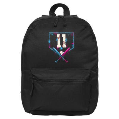 11th Birthday Baseball Home Plate Drip Ice Cream Sprinkle 16 in Basic Backpack