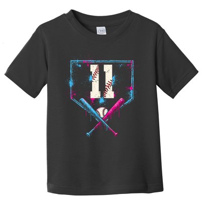 11th Birthday Baseball Home Plate Drip Ice Cream Sprinkle Toddler T-Shirt