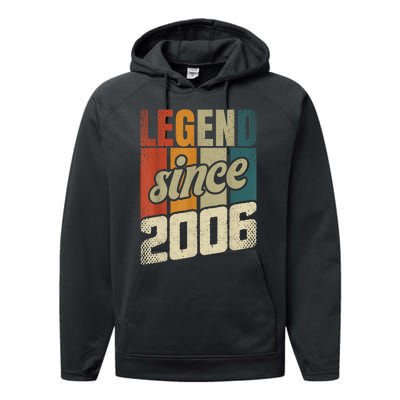 18th Birthday Boy Girl 18 Years 2006 Funny Gift Performance Fleece Hoodie