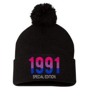 1991 Bisexual Birthday Bisexual Pride Bi Gift Bisexuality Pom Pom 12in Knit Beanie