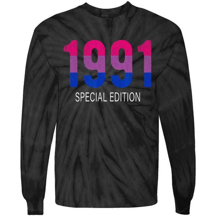 1991 Bisexual Birthday Bisexual Pride Bi Gift Bisexuality Tie-Dye Long Sleeve Shirt