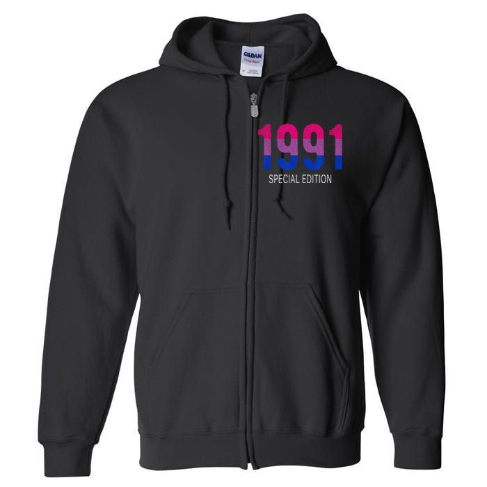 1991 Bisexual Birthday Bisexual Pride Bi Gift Bisexuality Full Zip Hoodie