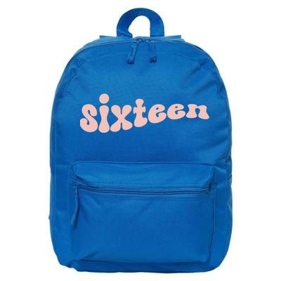 16th Birthday Boho Retro Vintage Wavy 16 Sweet Sixteen Gift 16 in Basic Backpack