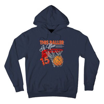 15th Birthday Basketball  Funny 15 Years Old  Gift Hoodie