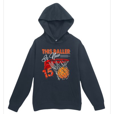 15th Birthday Basketball  Funny 15 Years Old  Gift Urban Pullover Hoodie