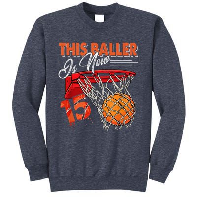 15th Birthday Basketball  Funny 15 Years Old  Gift Sweatshirt