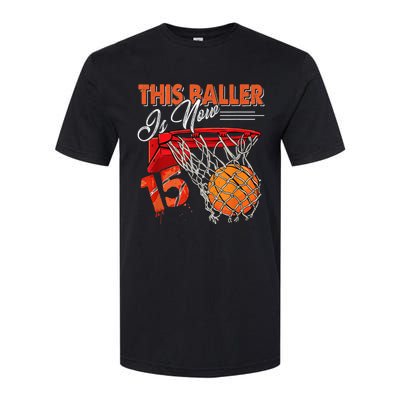 15th Birthday Basketball  Funny 15 Years Old  Gift Softstyle CVC T-Shirt