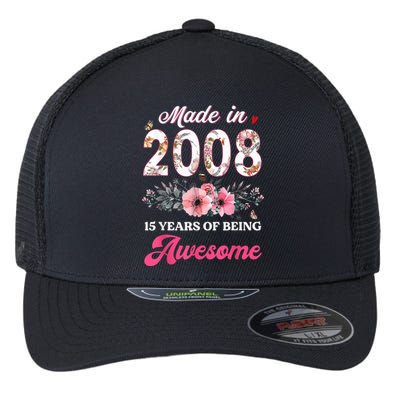 15th Birthday Born in 2008 15 Year Old Gift Girl Teen Flexfit Unipanel Trucker Cap