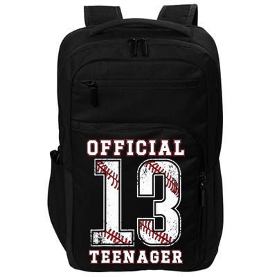 13th Birthday Boy Party Baseball Teenage Impact Tech Backpack