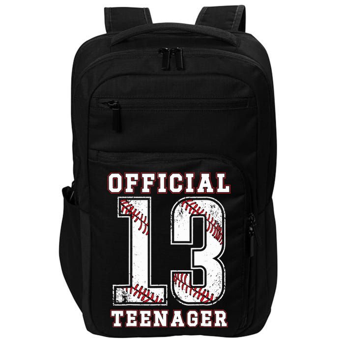 13th Birthday Boy Party Baseball Teenage Impact Tech Backpack