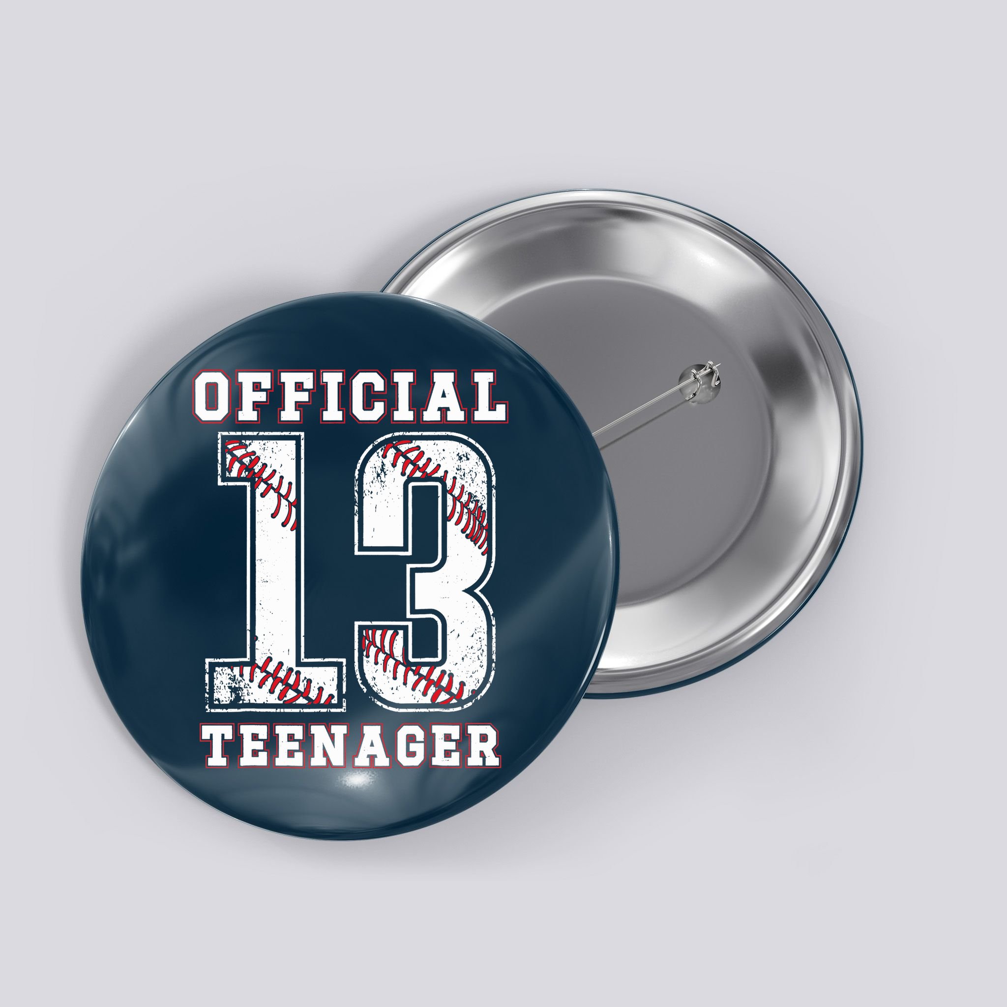 13th Birthday Boy Party Baseball Teenage Button