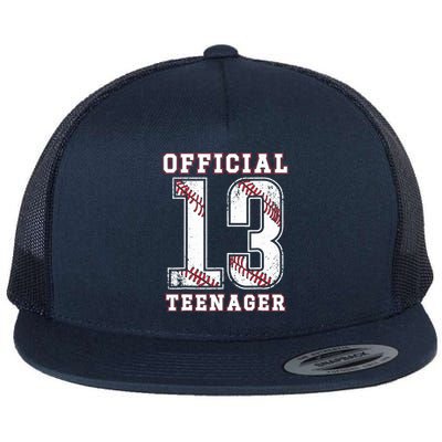 13th Birthday Boy Party Baseball Teenage Flat Bill Trucker Hat
