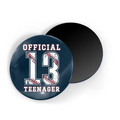 13th Birthday Boy Party Baseball Teenage Magnet