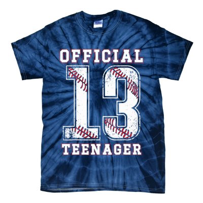 13th Birthday Boy Party Baseball Teenage Tie-Dye T-Shirt