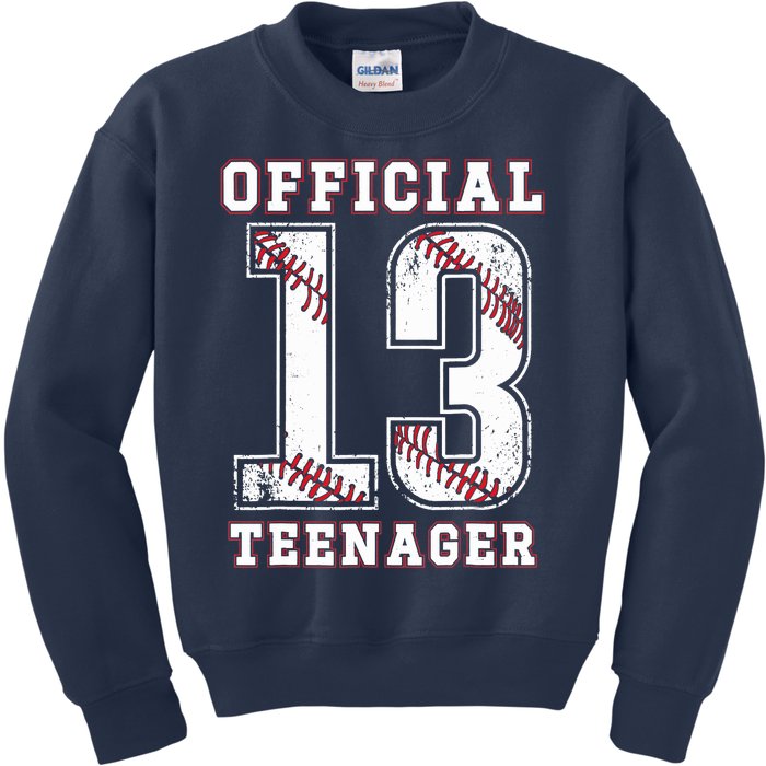 13th Birthday Boy Party Baseball Teenage Kids Sweatshirt