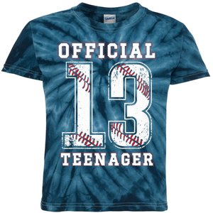 13th Birthday Boy Party Baseball Teenage Kids Tie-Dye T-Shirt