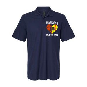 10th Birthday Baller Funny 10 Year Old Softball Basketball Softstyle Adult Sport Polo