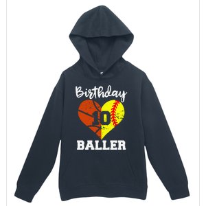 10th Birthday Baller Funny 10 Year Old Softball Basketball Urban Pullover Hoodie