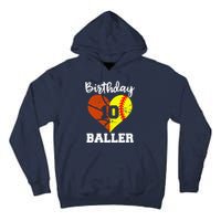 10th Birthday Baller Funny 10 Year Old Softball Basketball Tall Hoodie