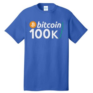 100k Bitcoin Btc To The Moon Cryptocurrency Hodl Tall T-Shirt