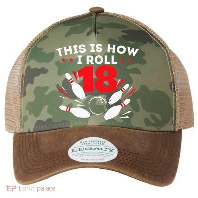 18th Birthday Bowling Lover 18 Years Old Bday Legacy Tie Dye Trucker Hat