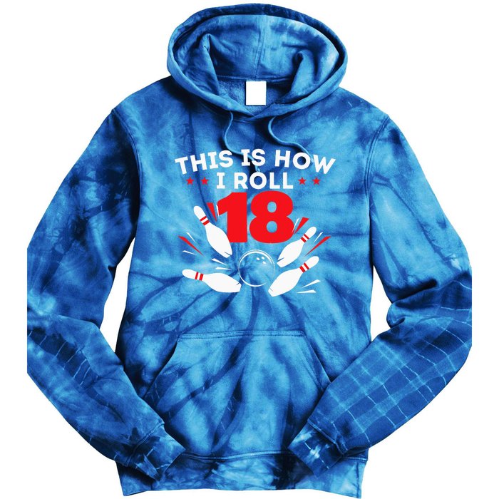 18th Birthday Bowling Lover 18 Years Old Bday Tie Dye Hoodie