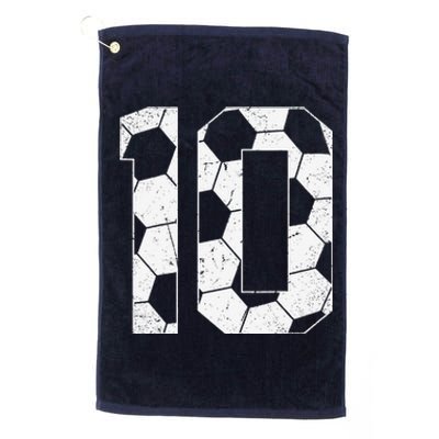 10th Birthday Boy Soccer Player Football 10 Years Old Platinum Collection Golf Towel