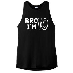 10th Birthday Boy Bro I’m 10 Year Old Ten Tenth Party Ladies PosiCharge Tri-Blend Wicking Tank