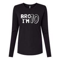 10th Birthday Boy Bro I’m 10 Year Old Ten Tenth Party Womens Cotton Relaxed Long Sleeve T-Shirt