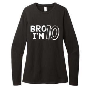 10th Birthday Boy Bro I’m 10 Year Old Ten Tenth Party Womens CVC Long Sleeve Shirt