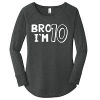 10th Birthday Boy Bro I’m 10 Year Old Ten Tenth Party Women's Perfect Tri Tunic Long Sleeve Shirt