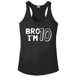 10th Birthday Boy Bro I’m 10 Year Old Ten Tenth Party Ladies PosiCharge Competitor Racerback Tank