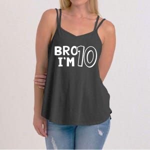 10th Birthday Boy Bro I’m 10 Year Old Ten Tenth Party Women's Strappy Tank