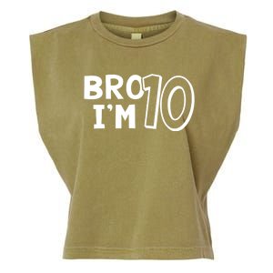 10th Birthday Boy Bro I’m 10 Year Old Ten Tenth Party Garment-Dyed Women's Muscle Tee