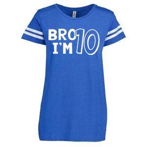 10th Birthday Boy Bro I’m 10 Year Old Ten Tenth Party Enza Ladies Jersey Football T-Shirt