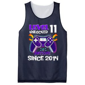 11th Birthday Boy Level 11 Unlocked Awesome Since 2014 Mesh Reversible Basketball Jersey Tank