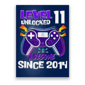 11th Birthday Boy Level 11 Unlocked Awesome Since 2014 Poster