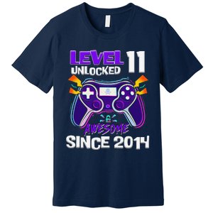 11th Birthday Boy Level 11 Unlocked Awesome Since 2014 Premium T-Shirt