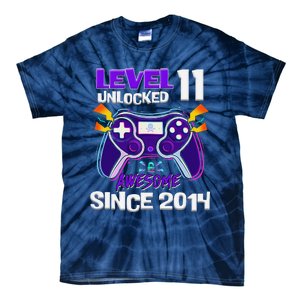 11th Birthday Boy Level 11 Unlocked Awesome Since 2014 Tie-Dye T-Shirt