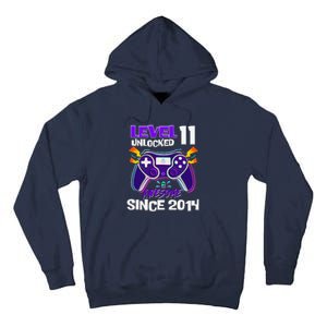 11th Birthday Boy Level 11 Unlocked Awesome Since 2014 Tall Hoodie