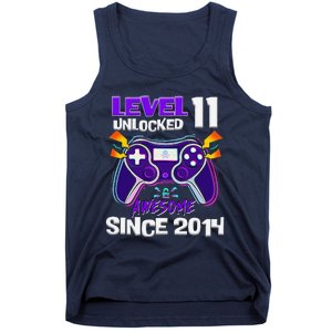 11th Birthday Boy Level 11 Unlocked Awesome Since 2014 Tank Top