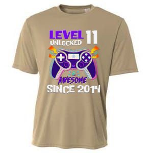 11th Birthday Boy Level 11 Unlocked Awesome Since 2014 Cooling Performance Crew T-Shirt